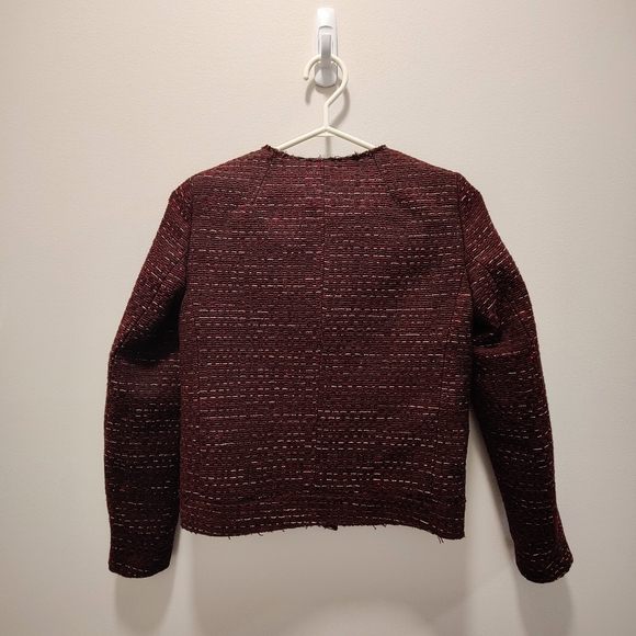 Massimo Dutti Women's Blazer Size 2 Maroon - Picture 3 of 6